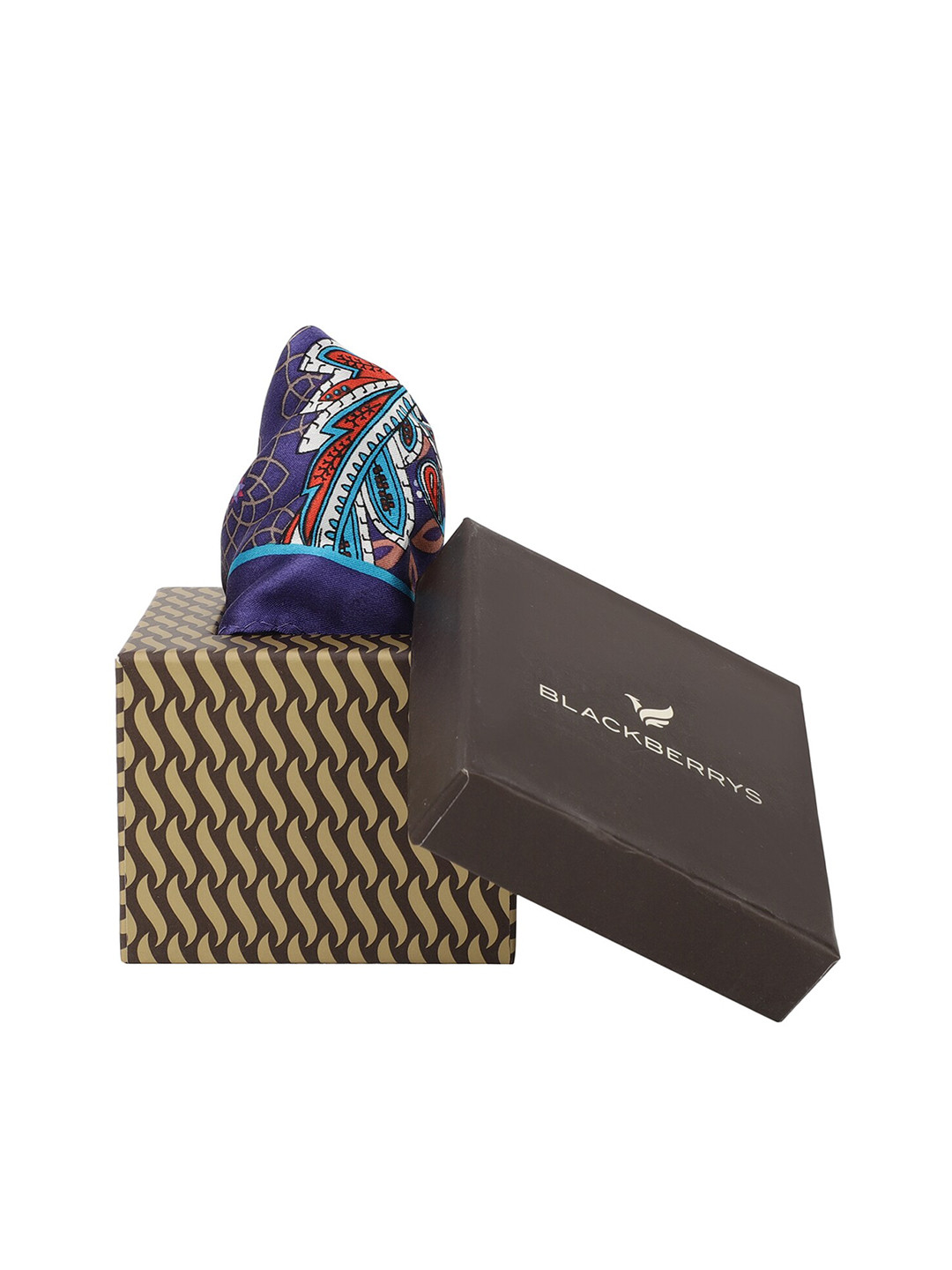 Blackberrys Men Blue Printed Pocket Squares