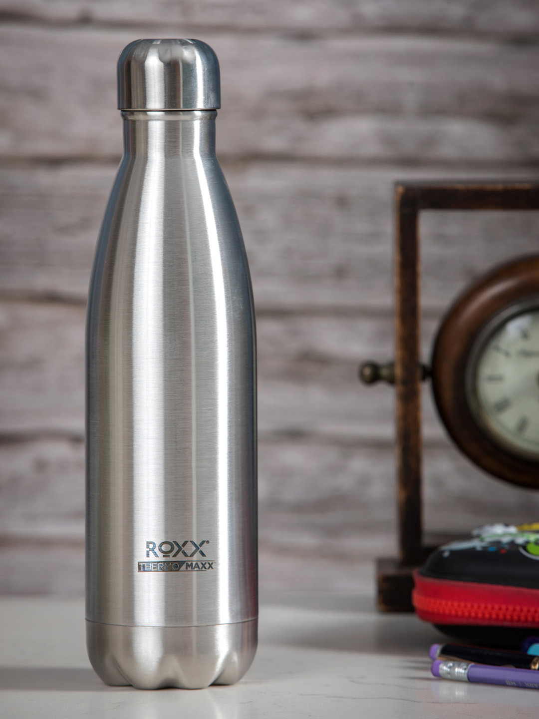 Roxx Silver Solid Stainless Steel Double Wall Vacuum Flask - 500ml