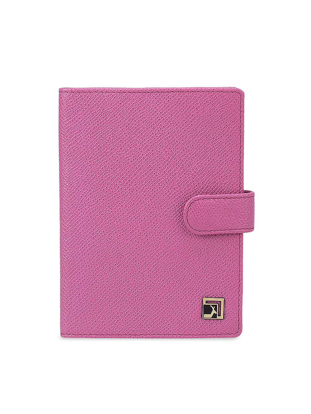 Da Milano Pink Textured Leather Passport Cover Travel Accessory