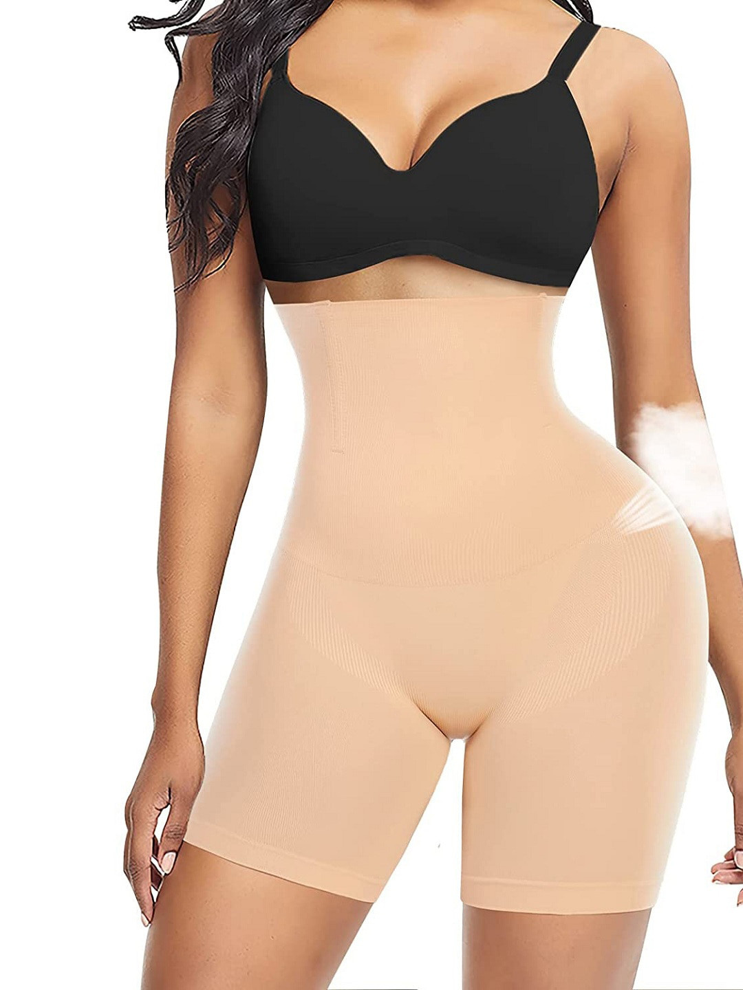 HSR Women Cream Solid Tummy & Thigh Shapewear