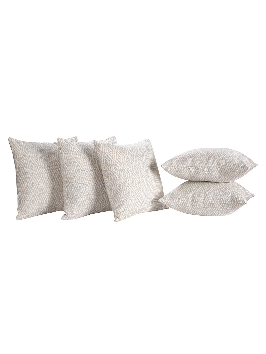 SHADES of LIFE Beige Set of 2 Square Cushion Covers