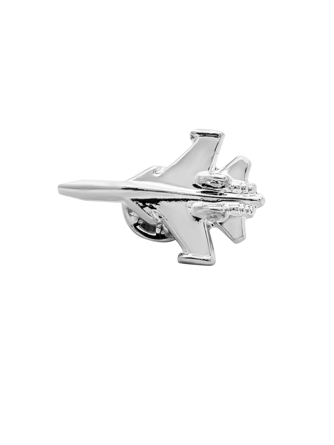 bodha Men Silver-Toned Fighter Jet Aircraft Design Brooch