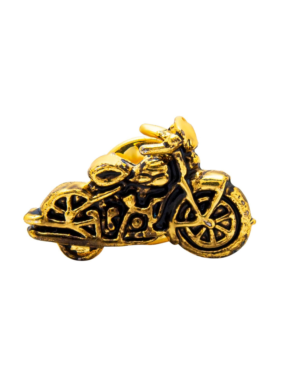 bodha Men Gold-Toned Antique Bike Brooch Lapel Pin