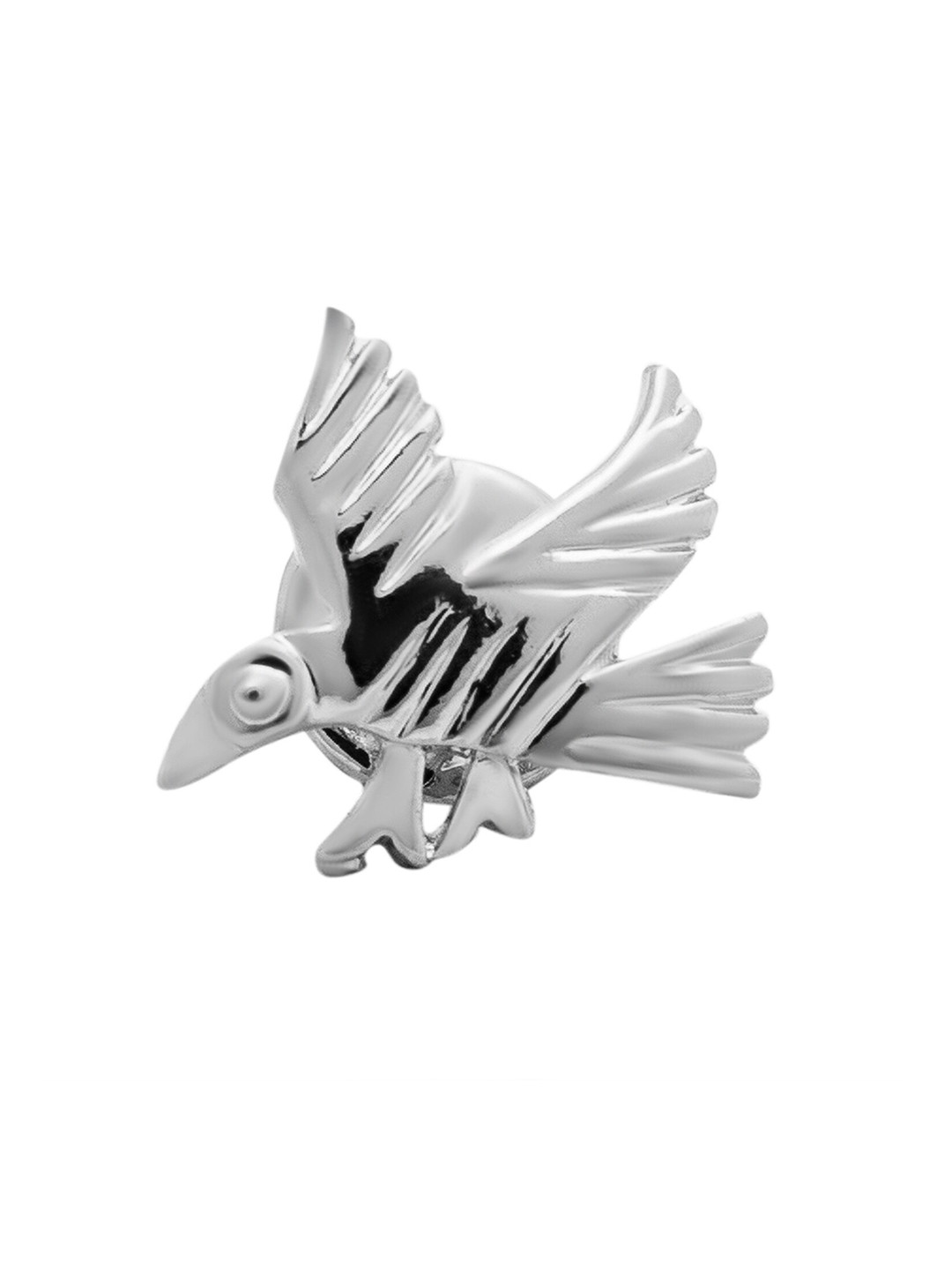 bodha Men Flying Bird Design Silver-Plated Brooch Lapel Pin