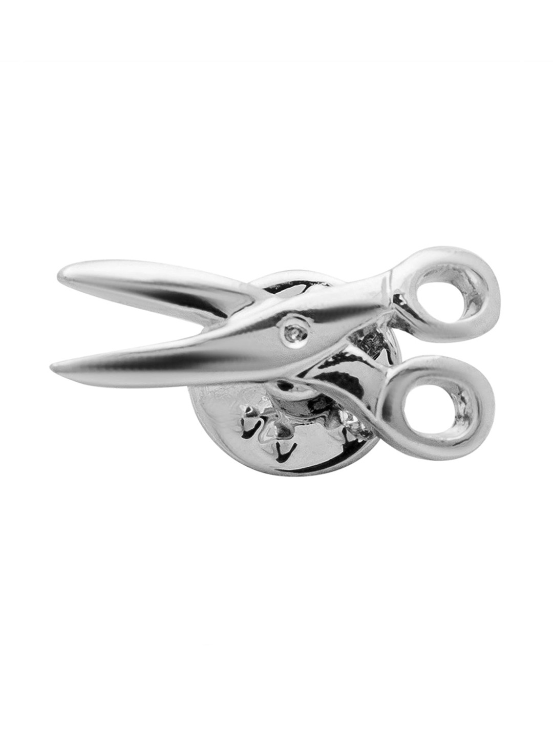 bodha Men Silver-Plated Seassors Shaped Brooch