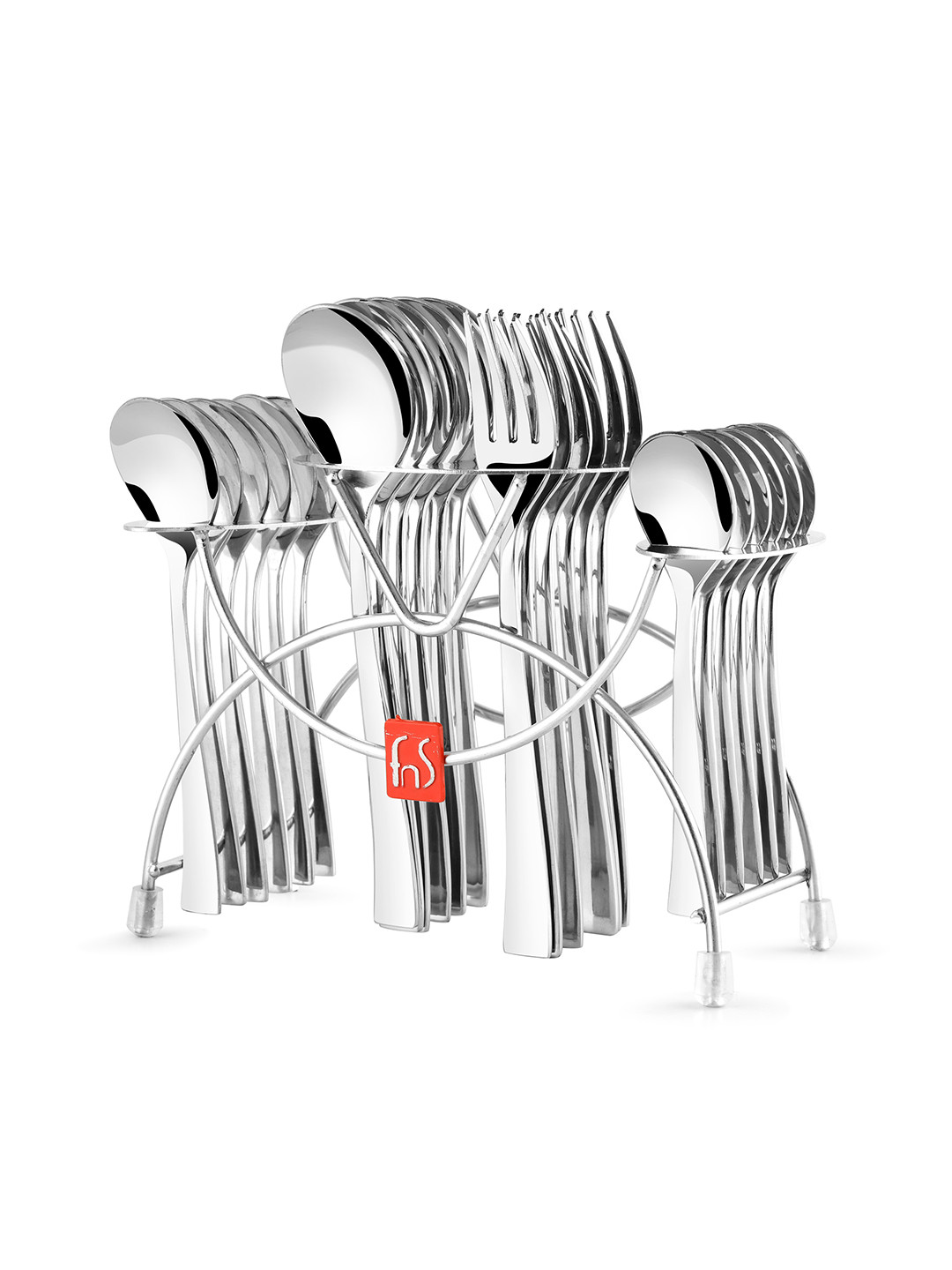 FNS 24 Pcs Hammer Finish Cutlery Set with Stand