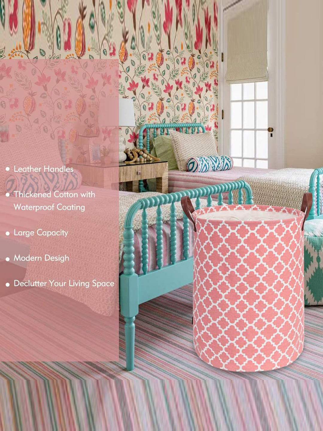 HOUSE OF QUIRK Pink Printed Drawstring Laundry Bag