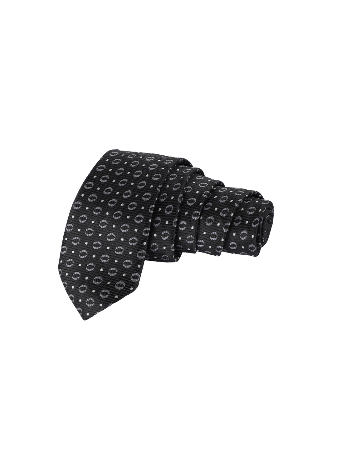 Alvaro Castagnino Men Black & Off White Printed Skinny Tie