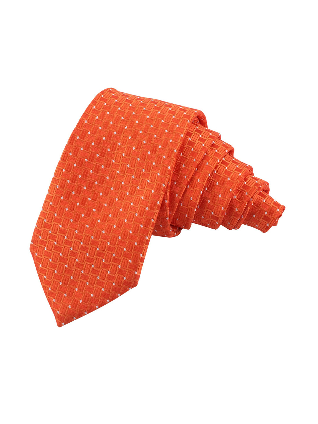 Alvaro Castagnino Men Tan & White Printed Skinny Tie