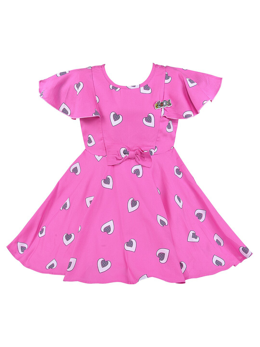 Wish Karo Pink Printed Frock Dress