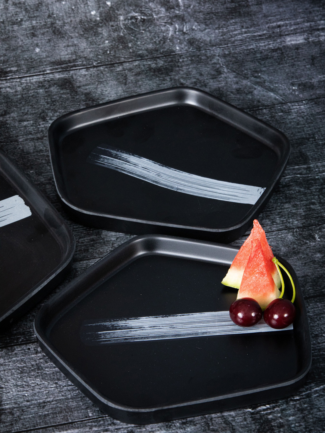 Stehlen Black Striped Pentagon Platter