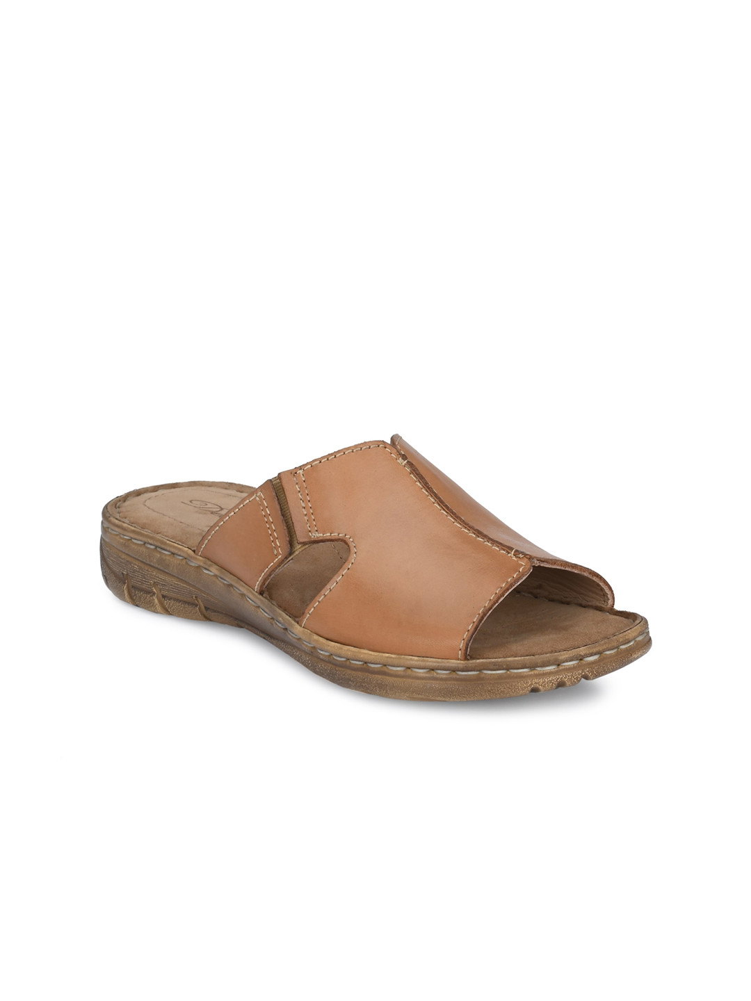 Delize Women Tan Printed Open Toe Flats