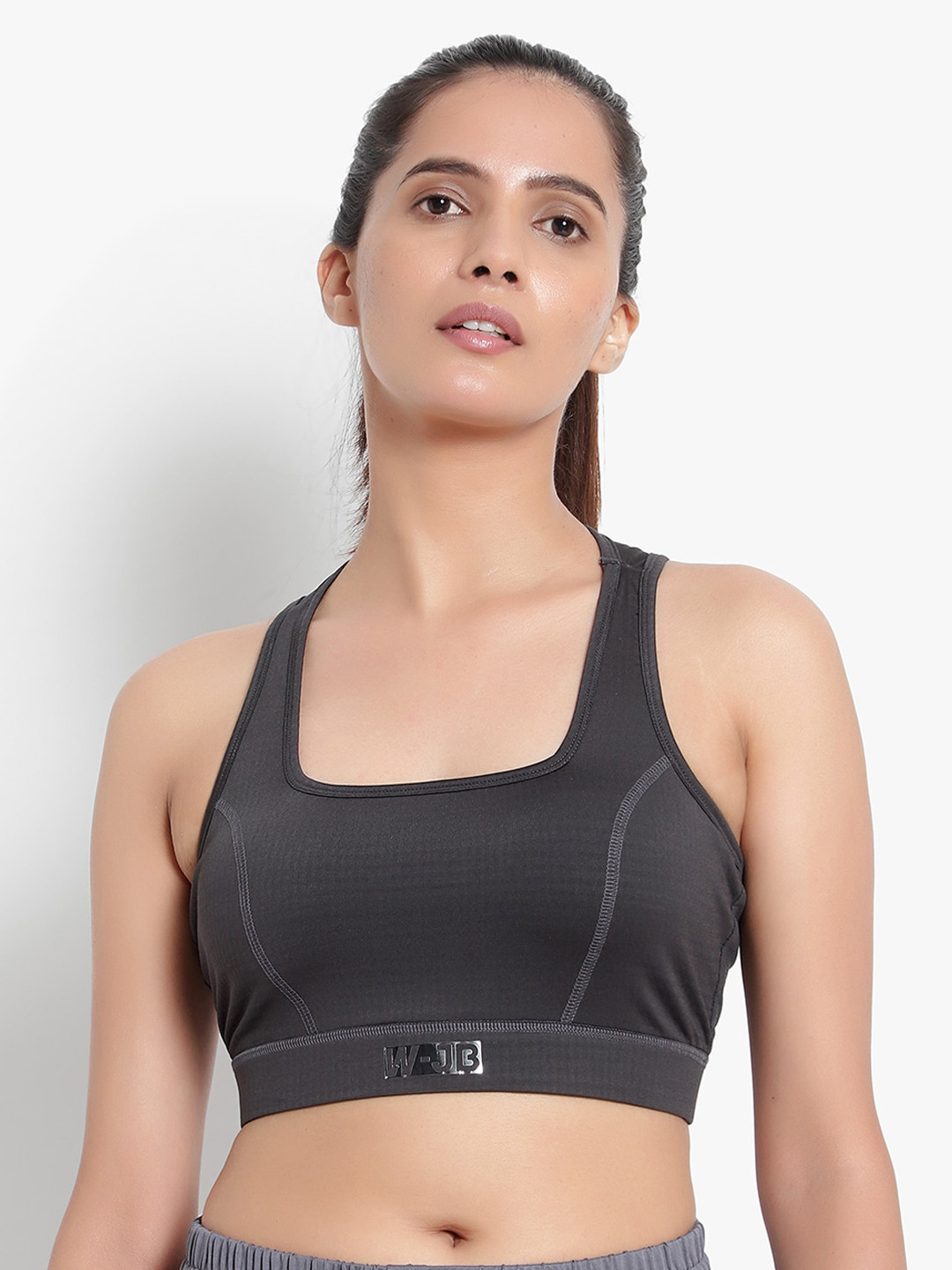 Wearjukebox Grey Workout Non-Wired Sports Bra