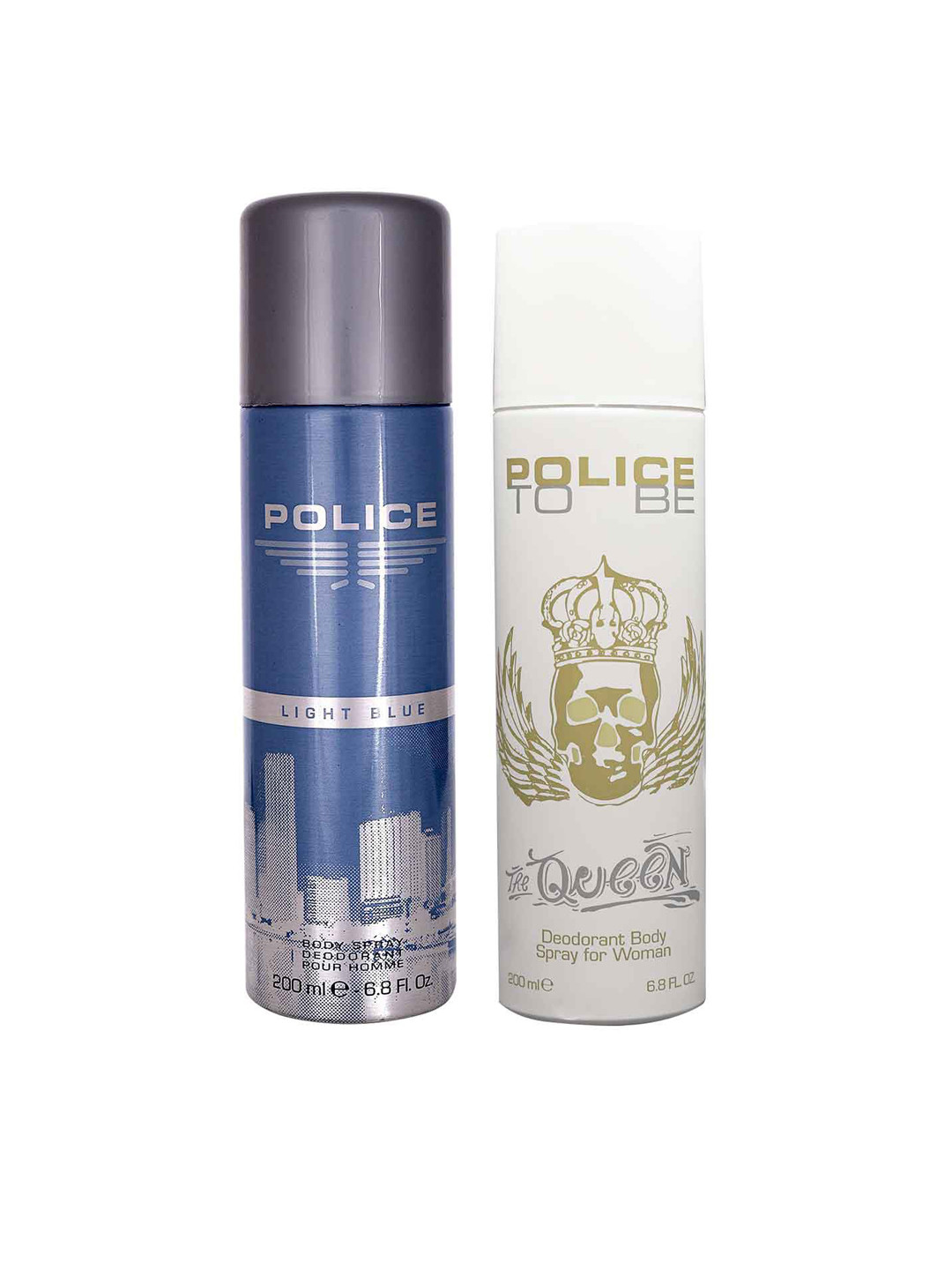 Police Men & Women Set of 2 Deodorants - Light Blue + To Be Queen - 200ml each