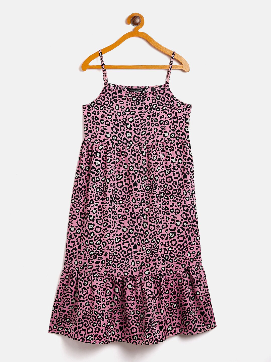 Uptownie Lite Pink & Black Animal Crepe Dress
