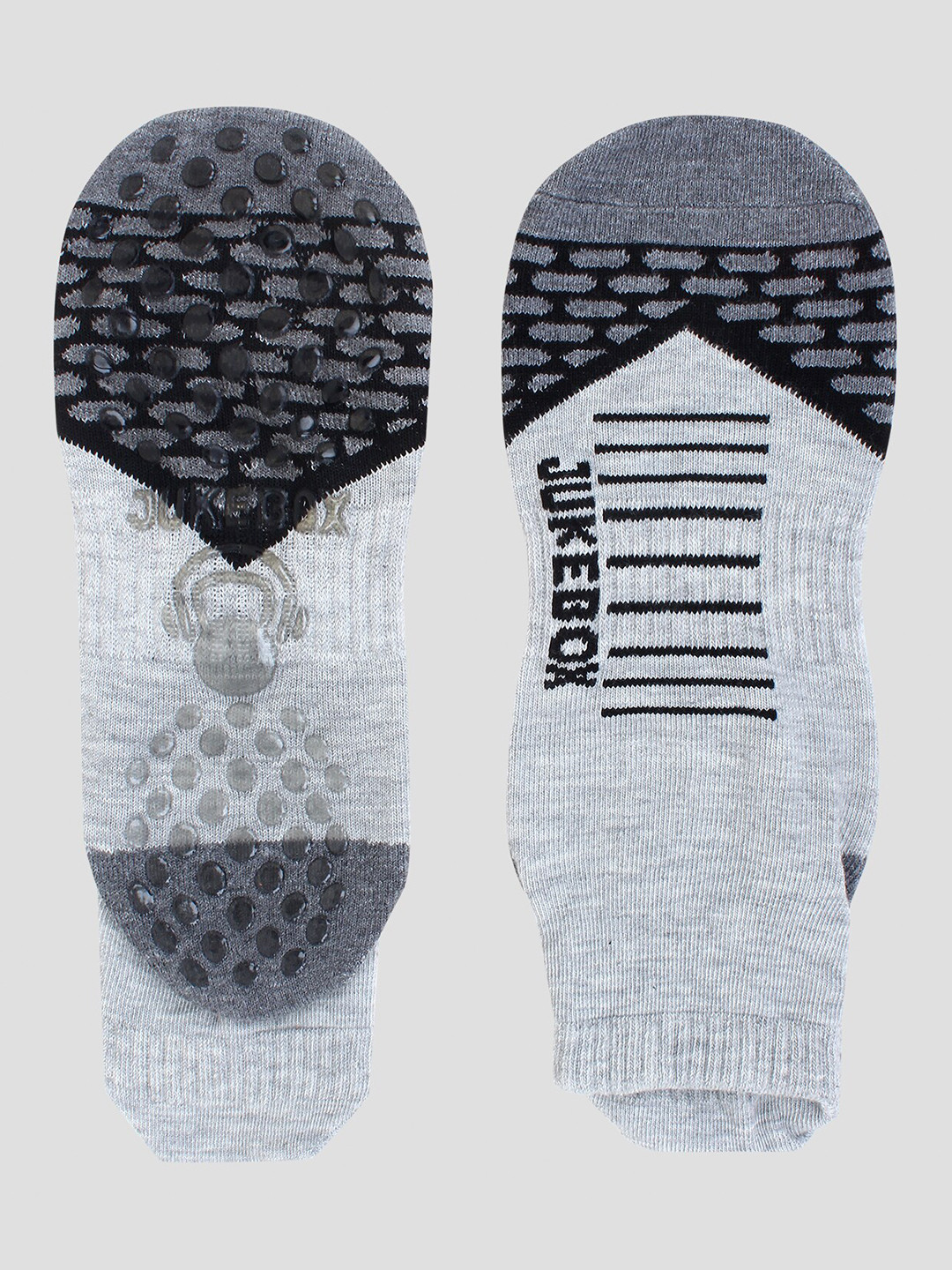 Wearjukebox Grey & Black Patterned Above Ankle Length Socks