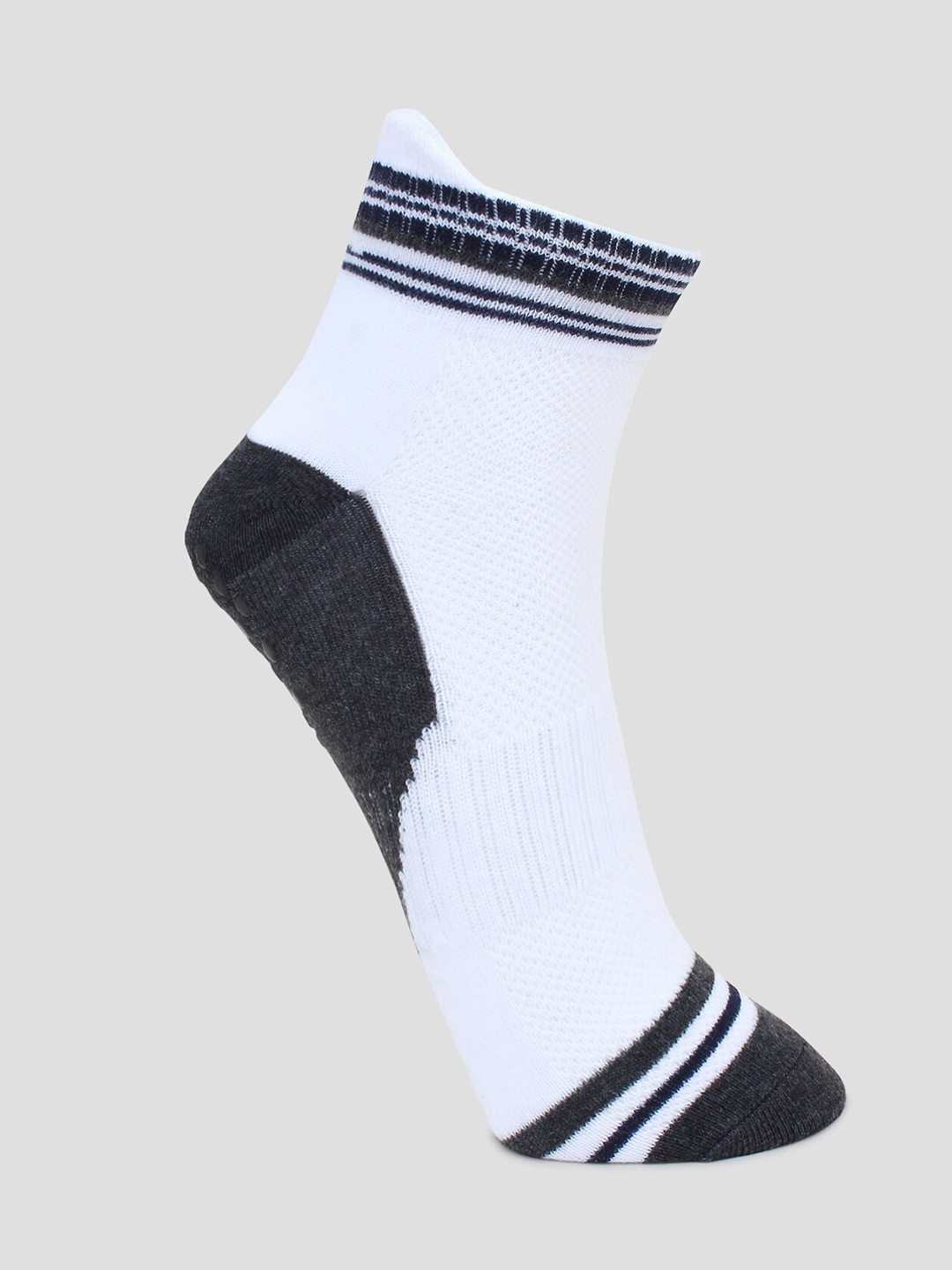 Wearjukebox White & Black Striped Grip Socks