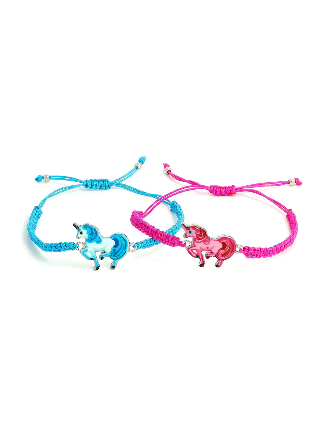 EL REGALO Set Of 2 Blue & Purple Wraparound Bracelet