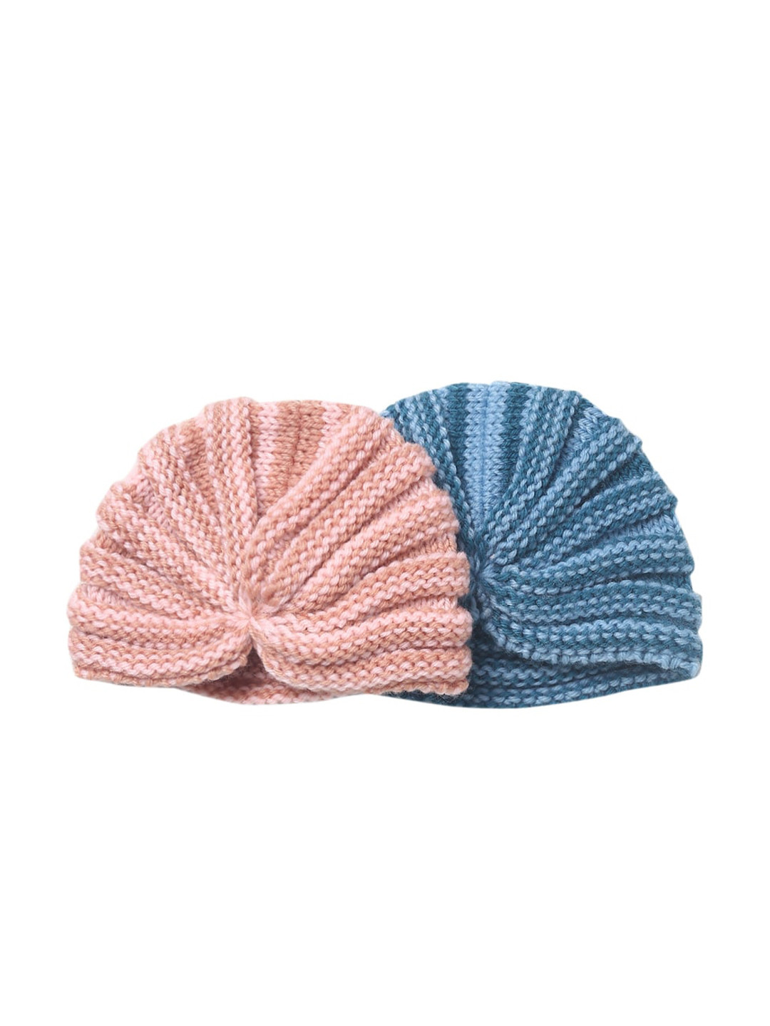 EL REGALO Unisex Kids Pink & Blue Pack of 2 Beanie Caps