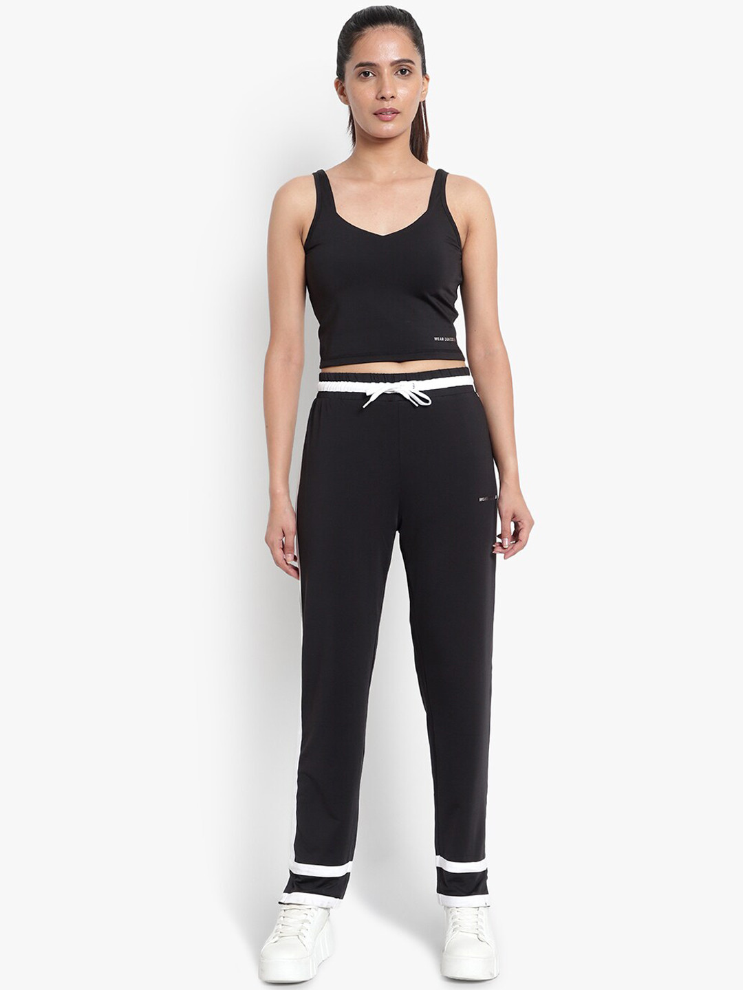 Wearjukebox Women Black Solid Tracksuit