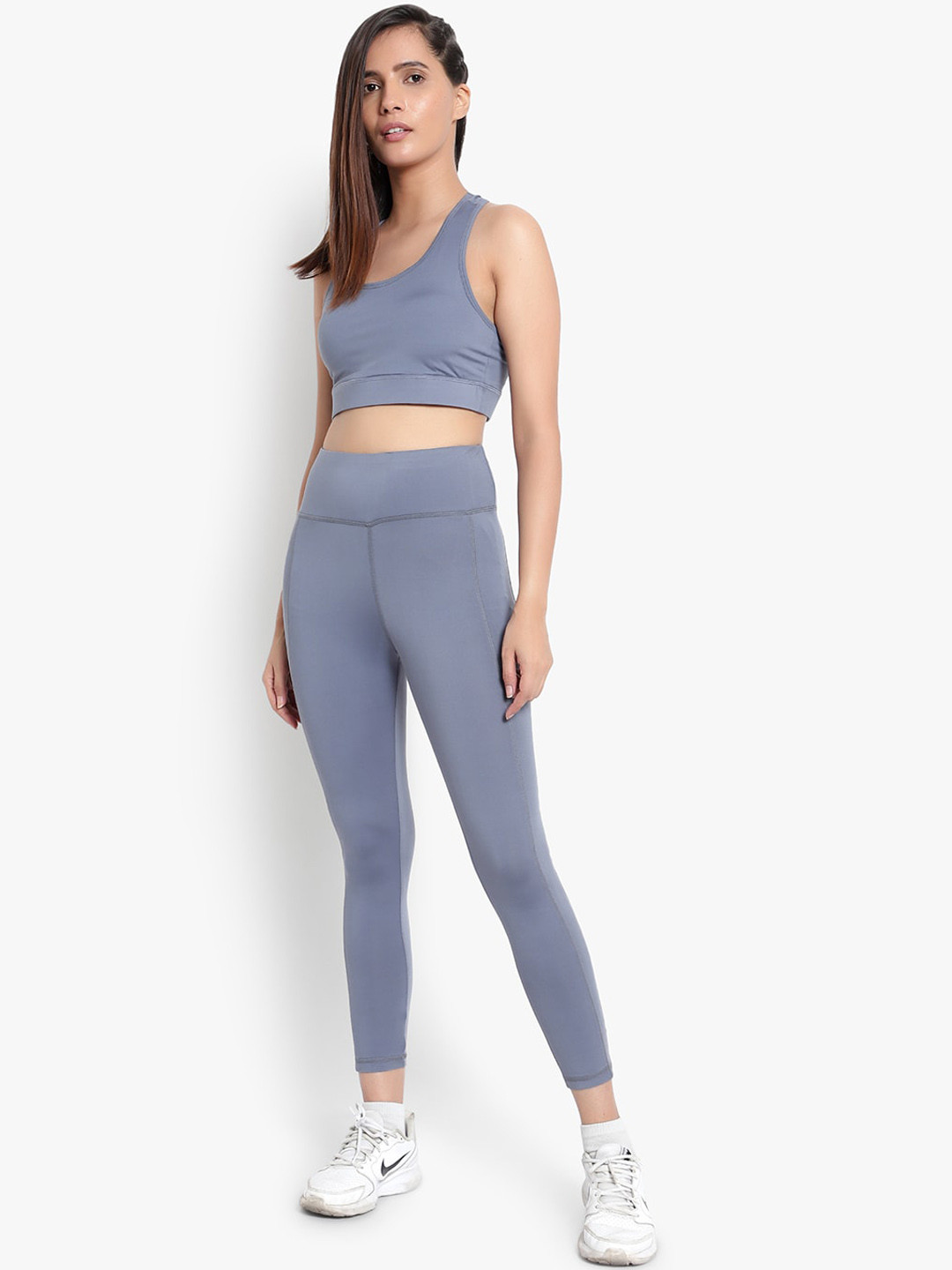 Wearjukebox Grey Easy Breezy Tights & Sports Bra Co-Ords Set