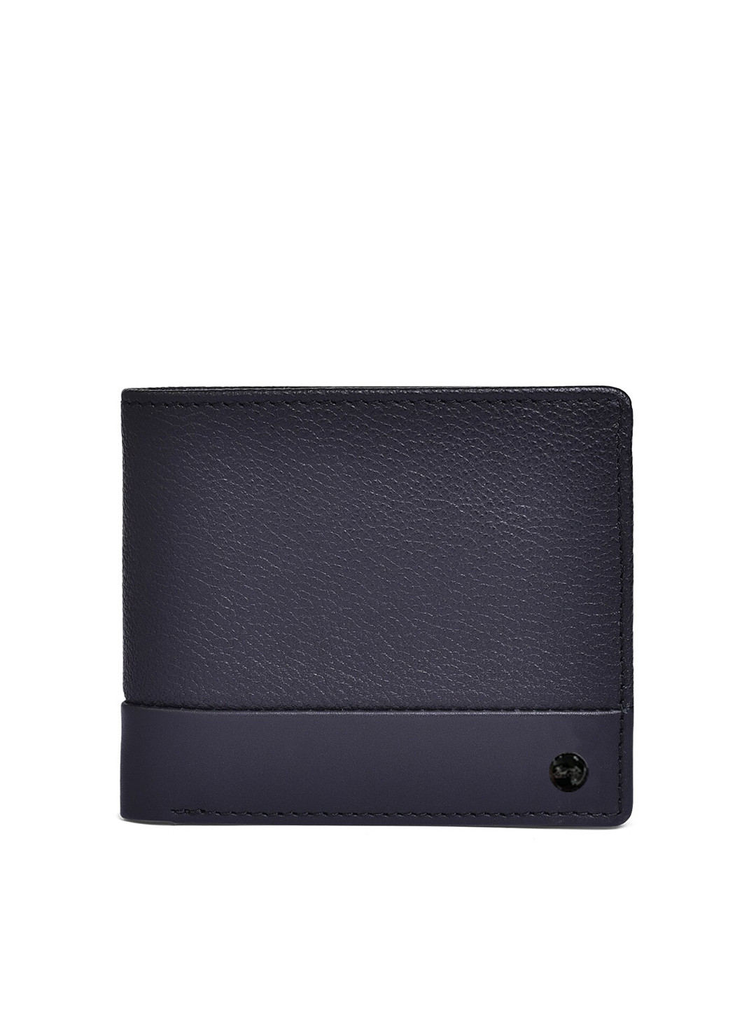 Belwaba Men Black Textured Leather Two Fold Wallet