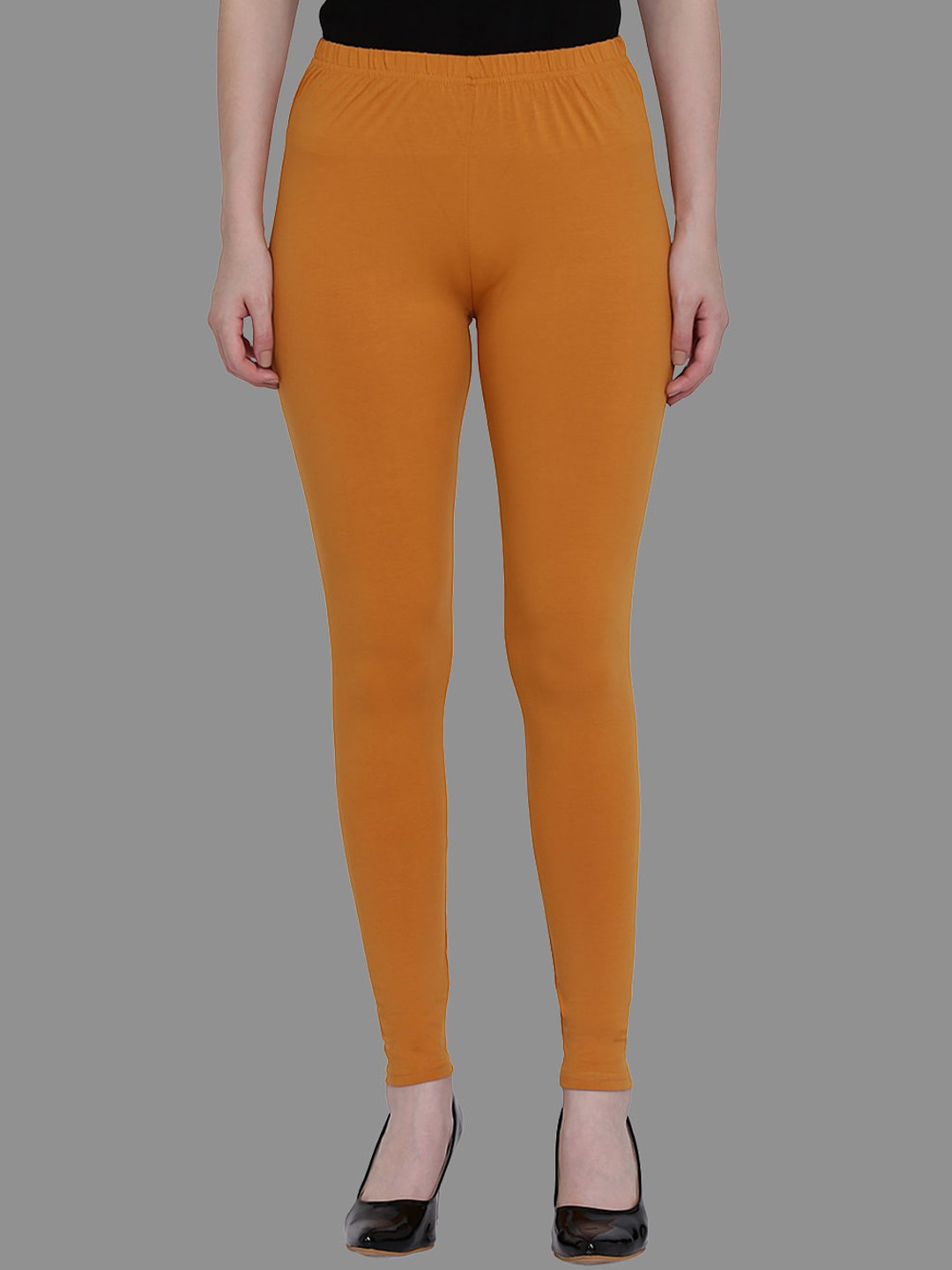 SPIFFY Women Mustard-Yellow Solid Ankle-Length Leggings