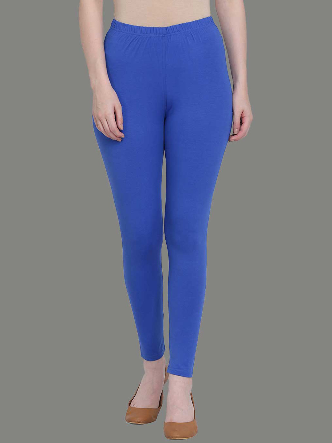 SPIFFY Women Blue Solid Ankle-Length Leggings