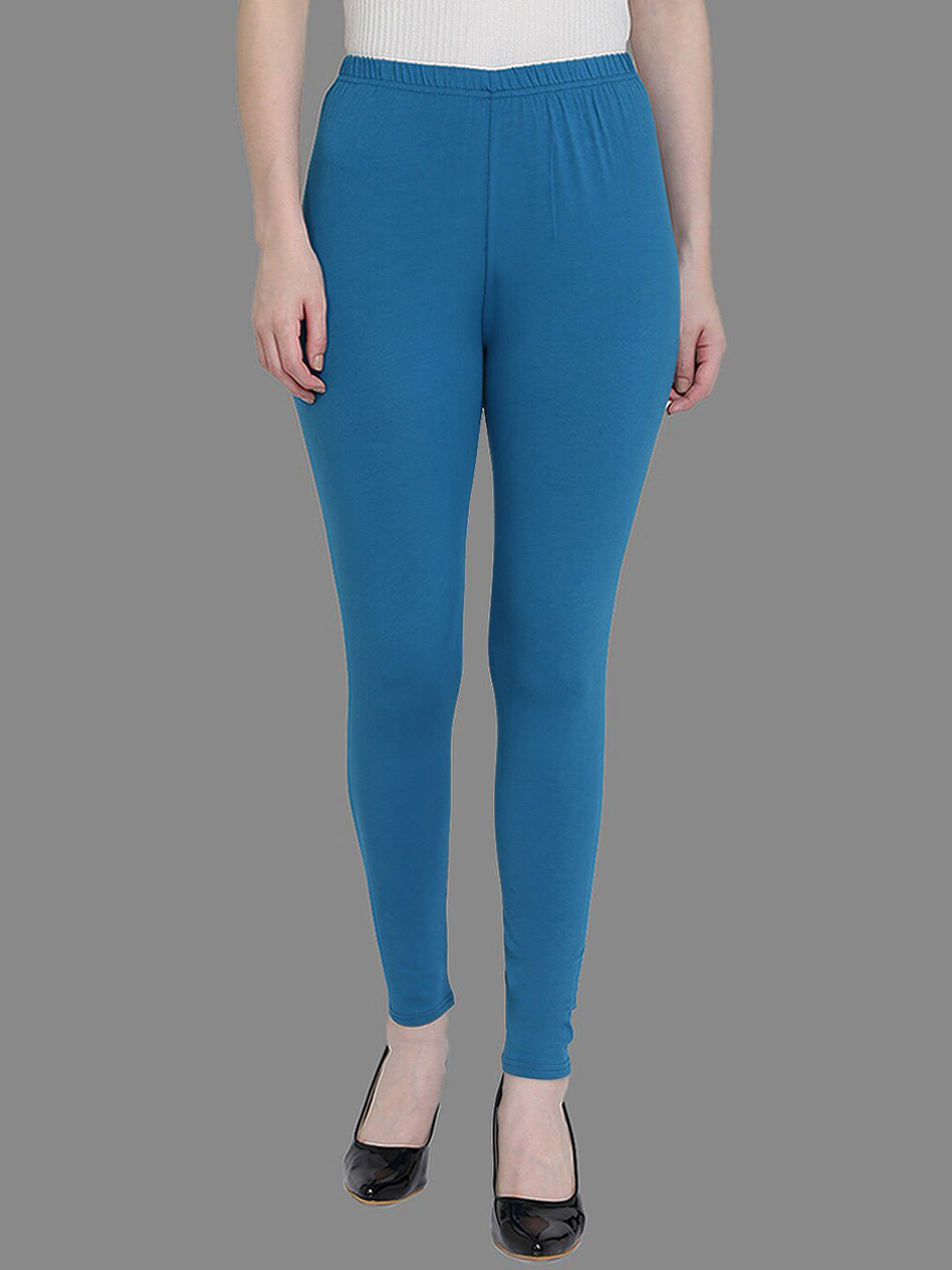 SPIFFY Women Blue Solid Ankle-Length Leggings
