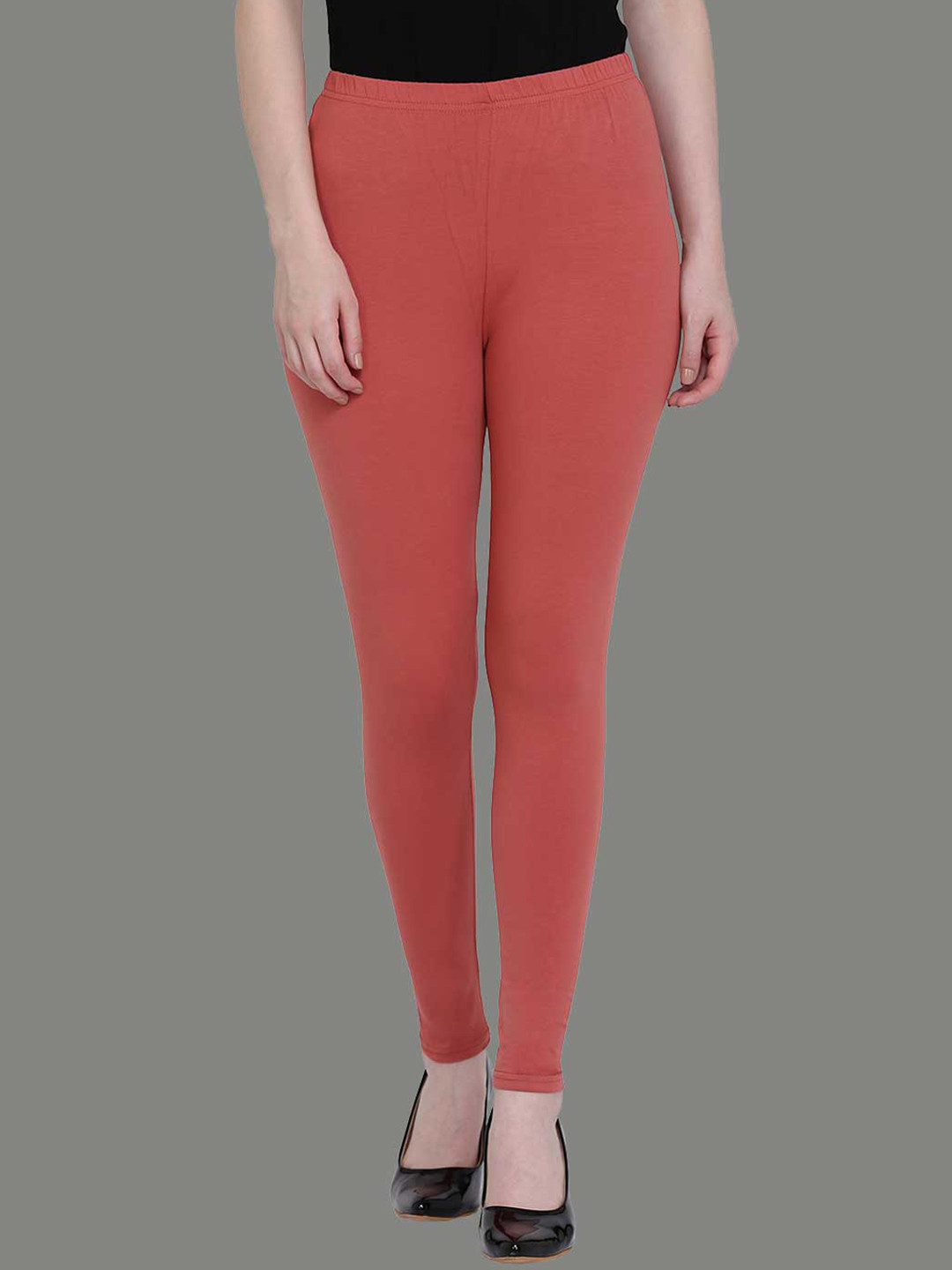 SPIFFY Women Rust Solid Full Length Leggings