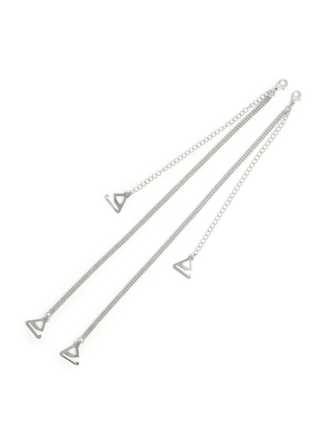 EL REGALO Women Silver-Toned Stone-Studded Bra Straps
