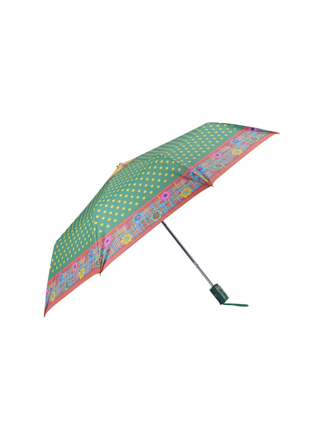 THE CLOWNFISH Polka Dot Green Printed Umbrellas