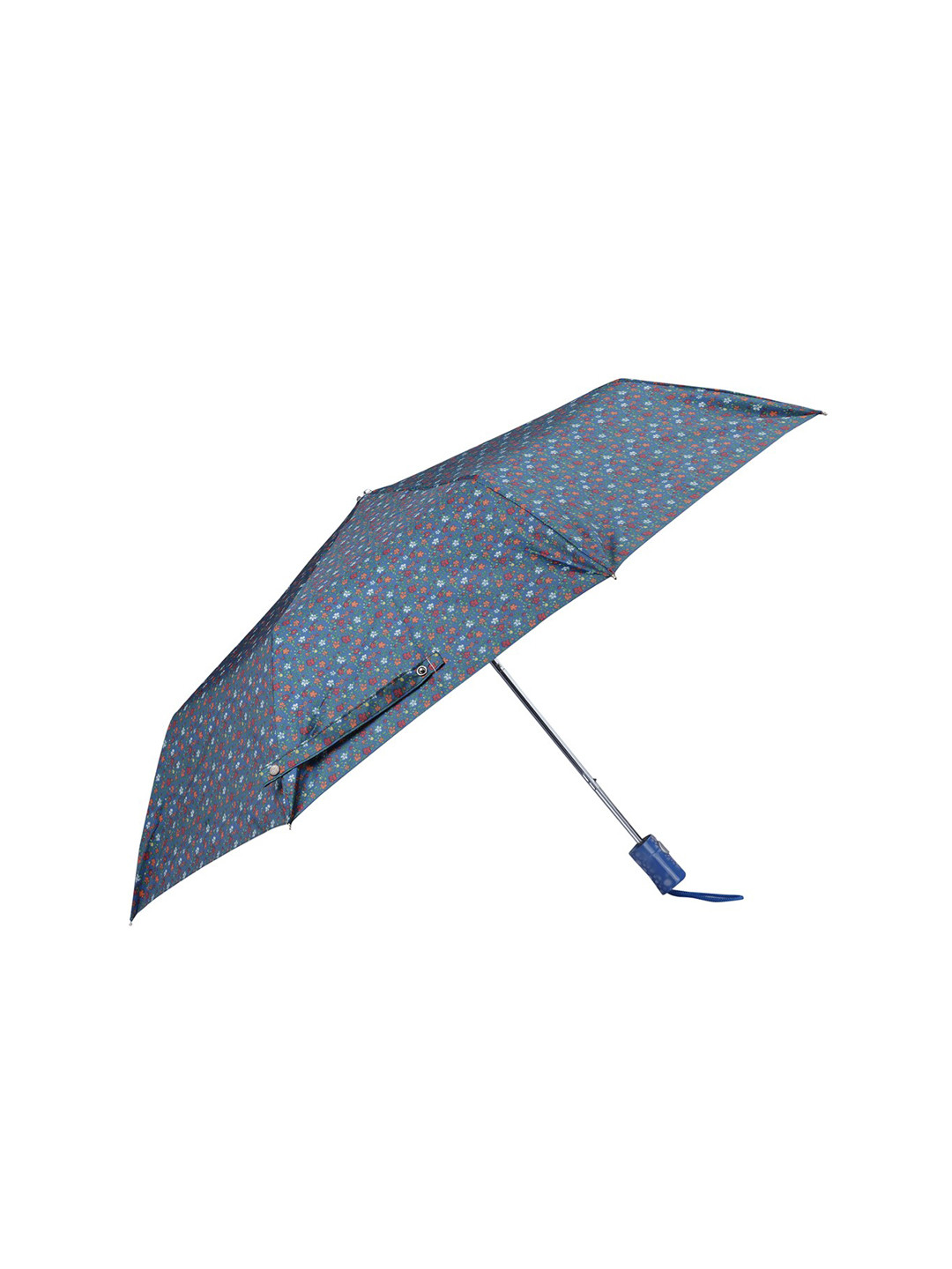 THE CLOWNFISH Splash Blue Printed 3-folded Semi-Automatic Umbrella