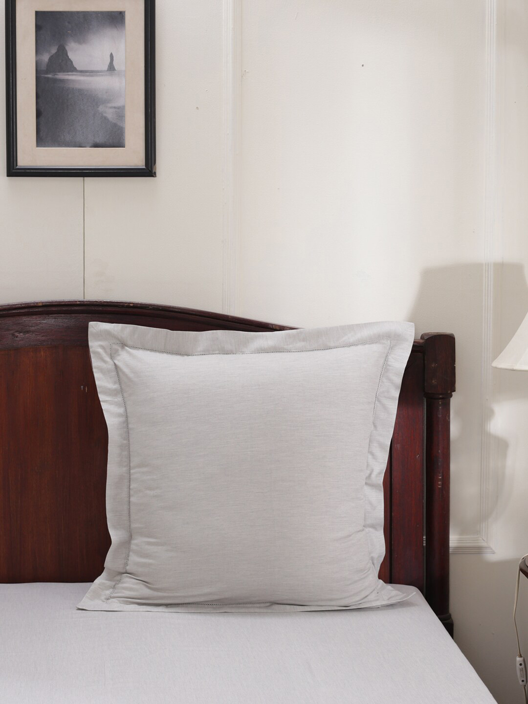 MASPAR Set Of 2 Grey Solid Pure Cotton 110 GSM Pillow Covers