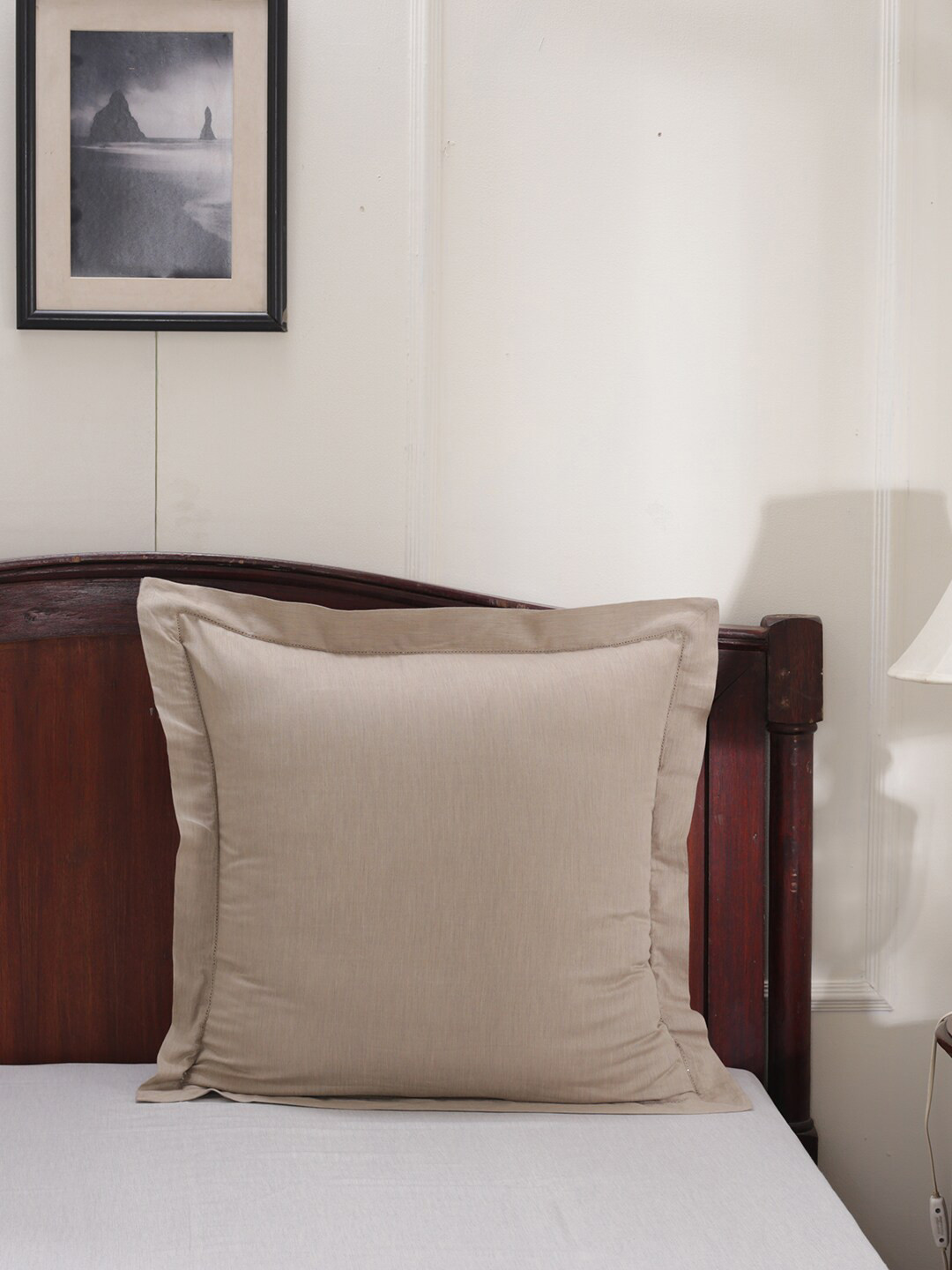MASPAR Set Of 2 Beige Solid Pure Cotton 110 GSM Pillow Covers