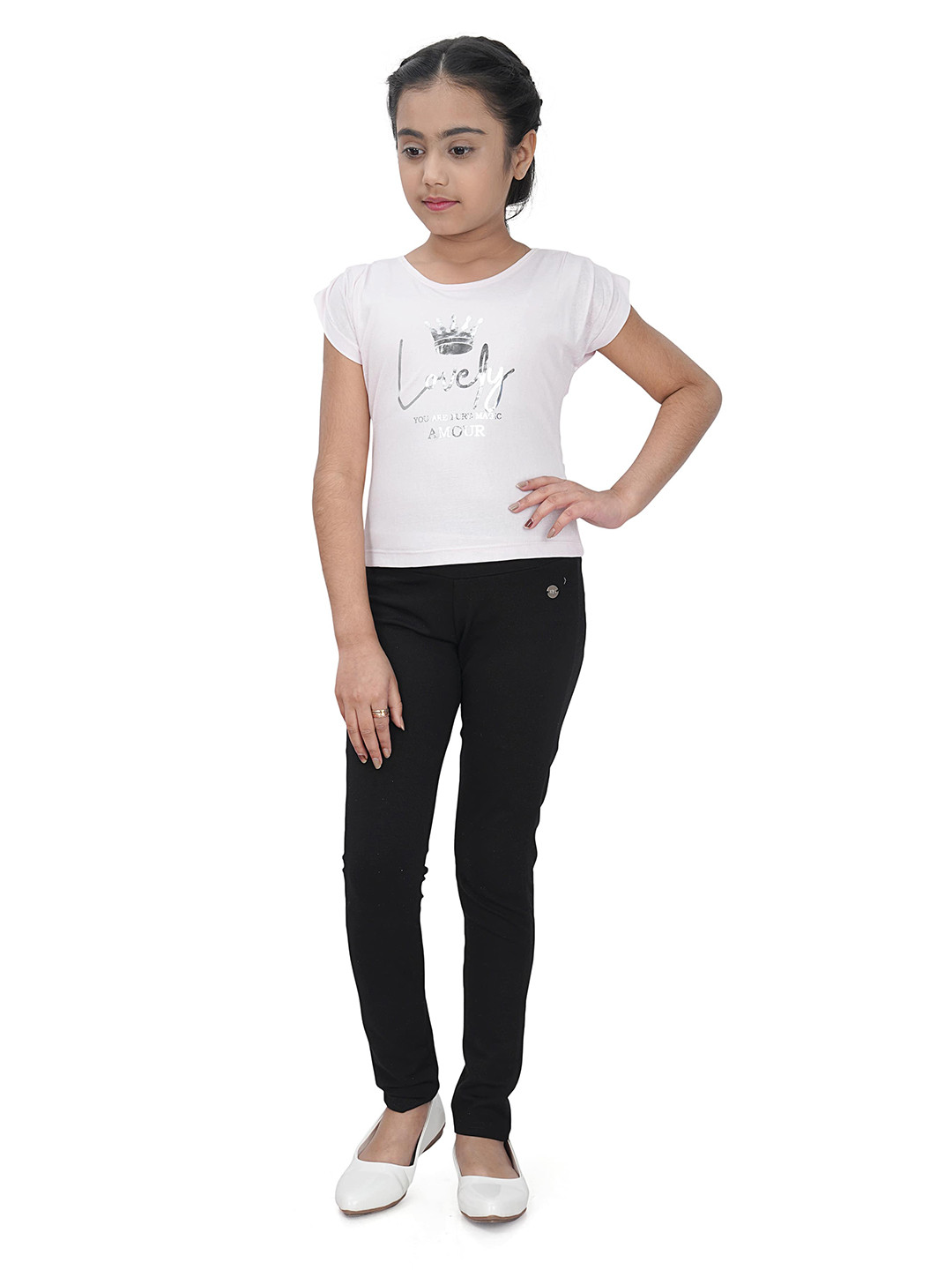 Tiny Girl Pink & bright gray Print Top