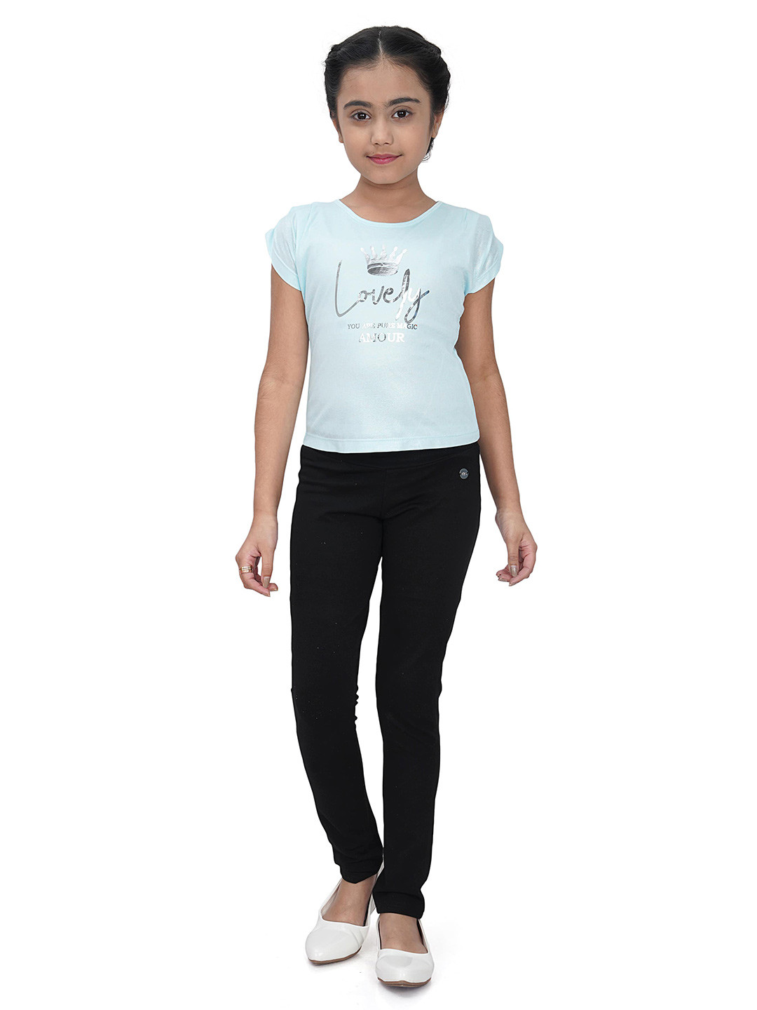 Tiny Girl Blue Print Top