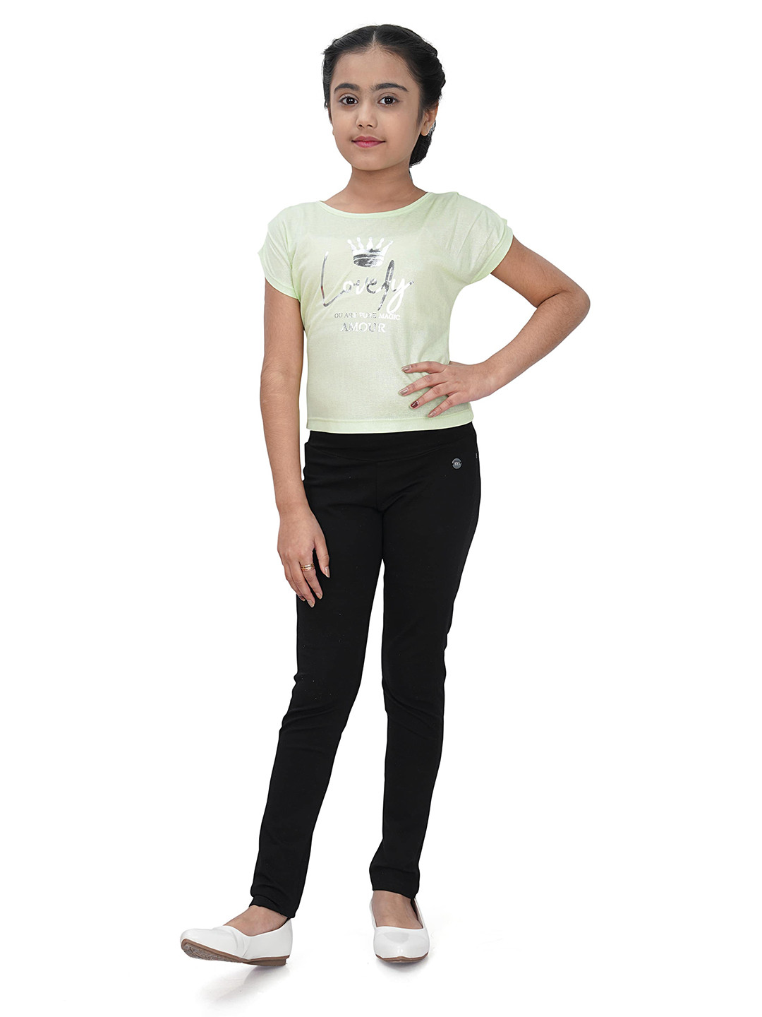 Tiny Girl Green & ice Print Top