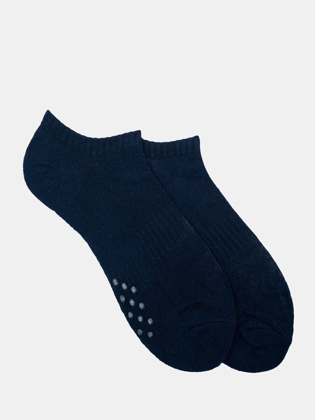 Soxytoes Unisex Navy Blue Solid Cotton Soft Padded Shoe Liners