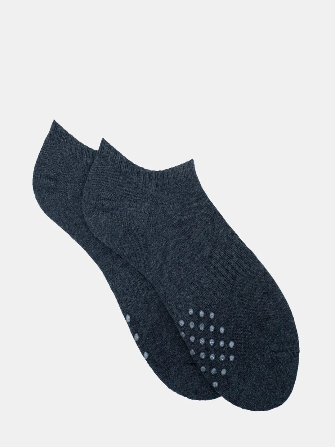 Soxytoes Grey Solid Cotton Shoe-Liner Socks