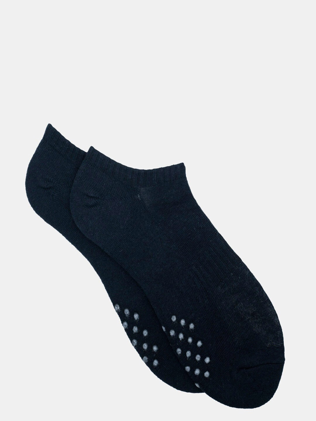 Soxytoes Black Solid Cotton Shoe Liner Socks