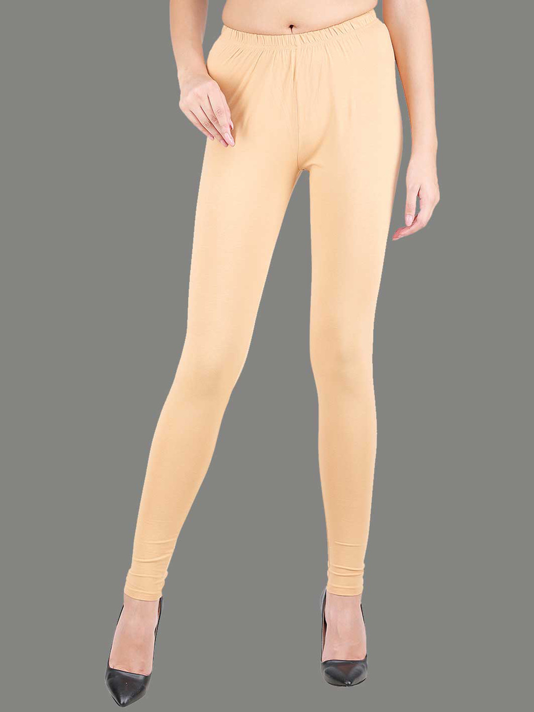 SPIFFY Women Beige Plus Size Solid Leggings