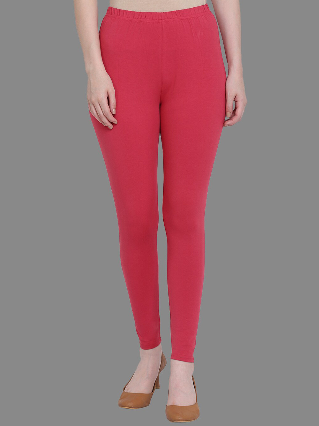 SPIFFY Women Pink Raspberry Solid Ankle-Length Leggings