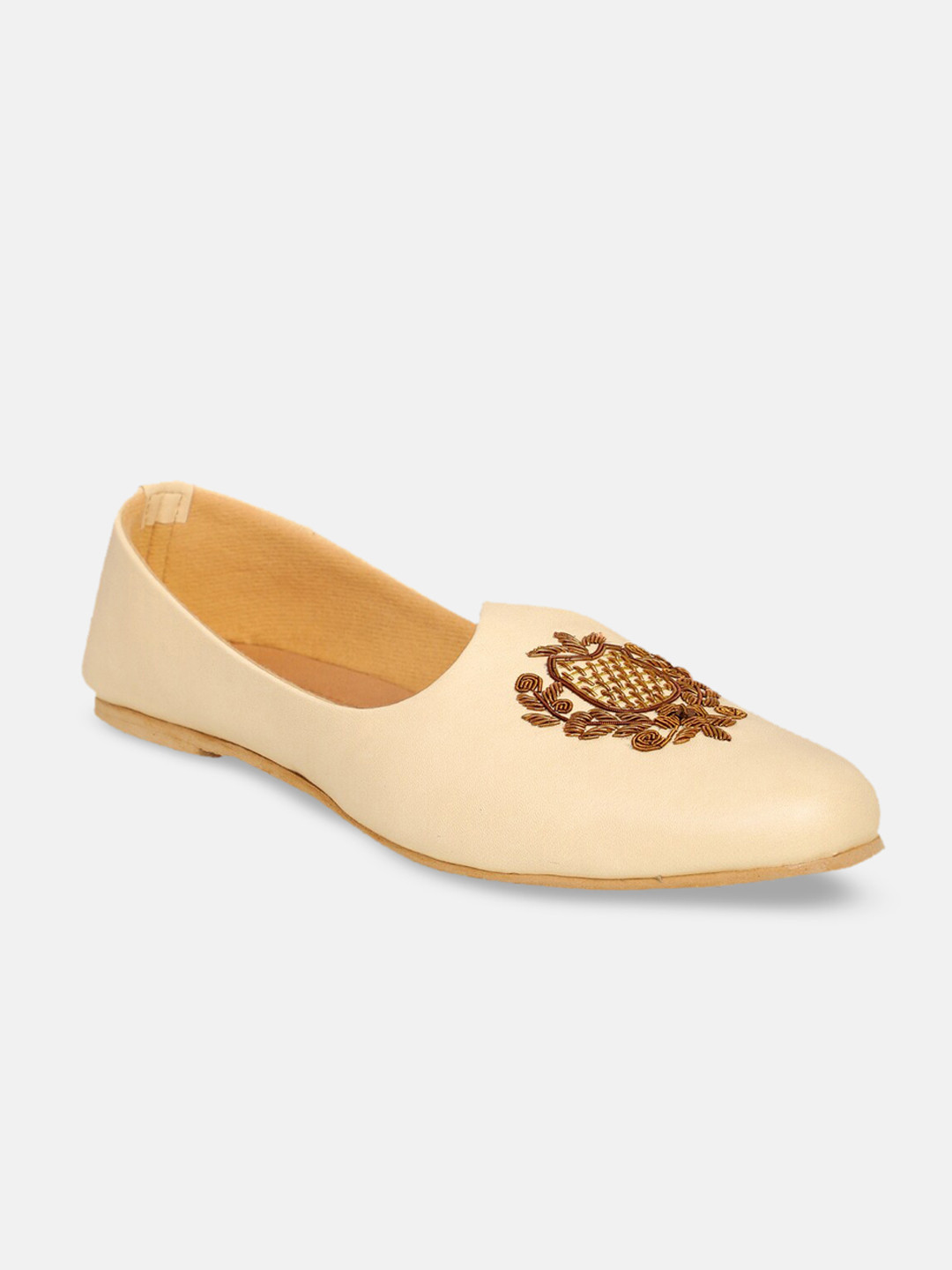 PANAHI Men Cream-Coloured Oxfords
