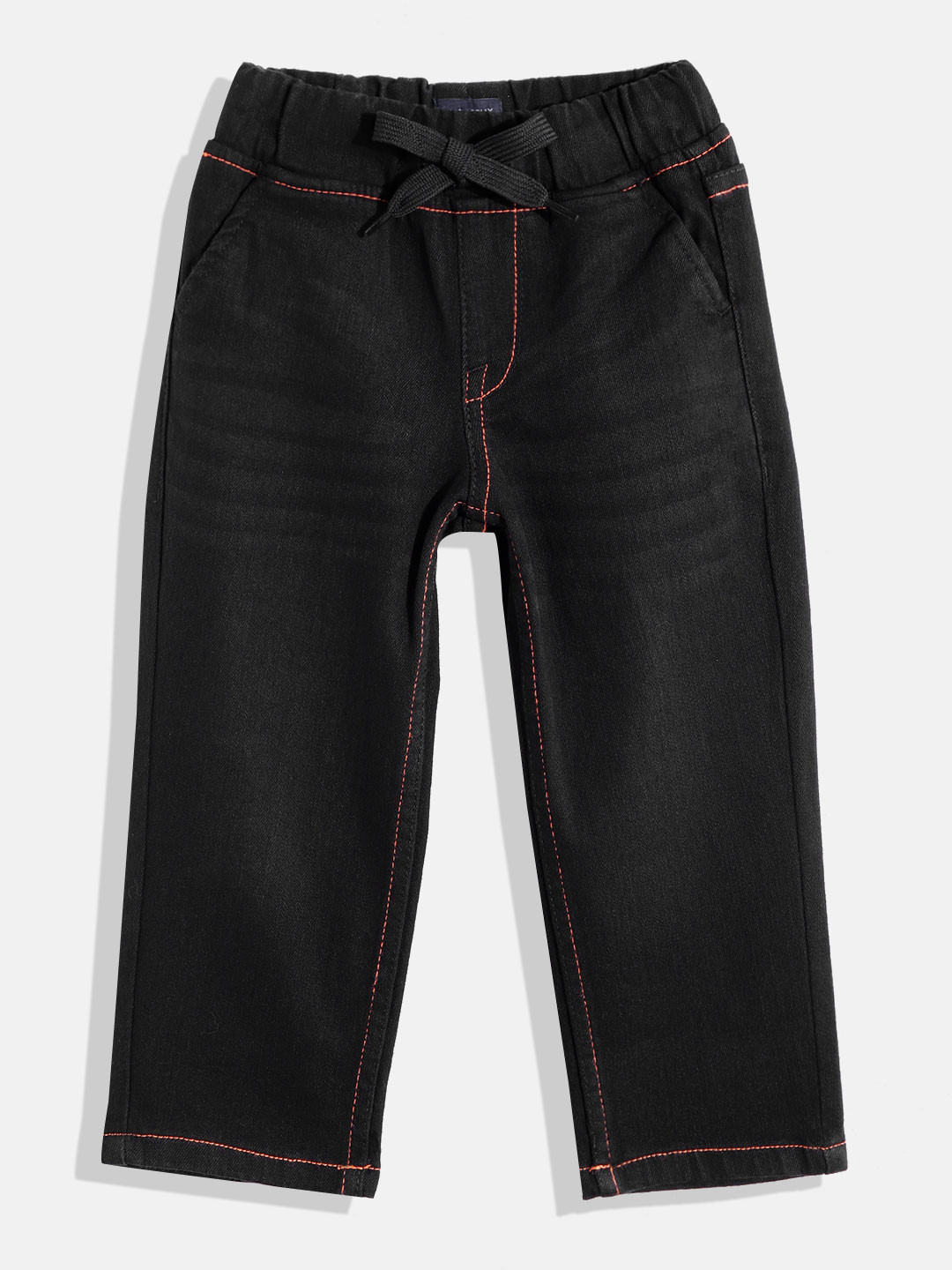 Allen Solly Junior Boys Black Solid Mid-Rise Jegging-Fit Stretchable Jeans