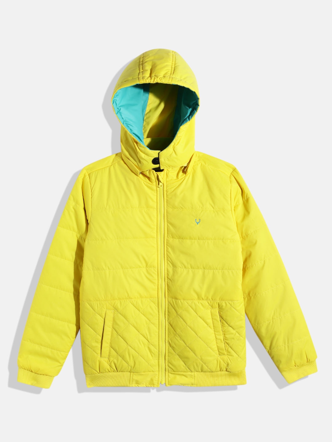 Buy Allen Solly Junior Boys Yellow Solid Hooded Bomber Jacket Jackets for Boys 18718776 Myntra