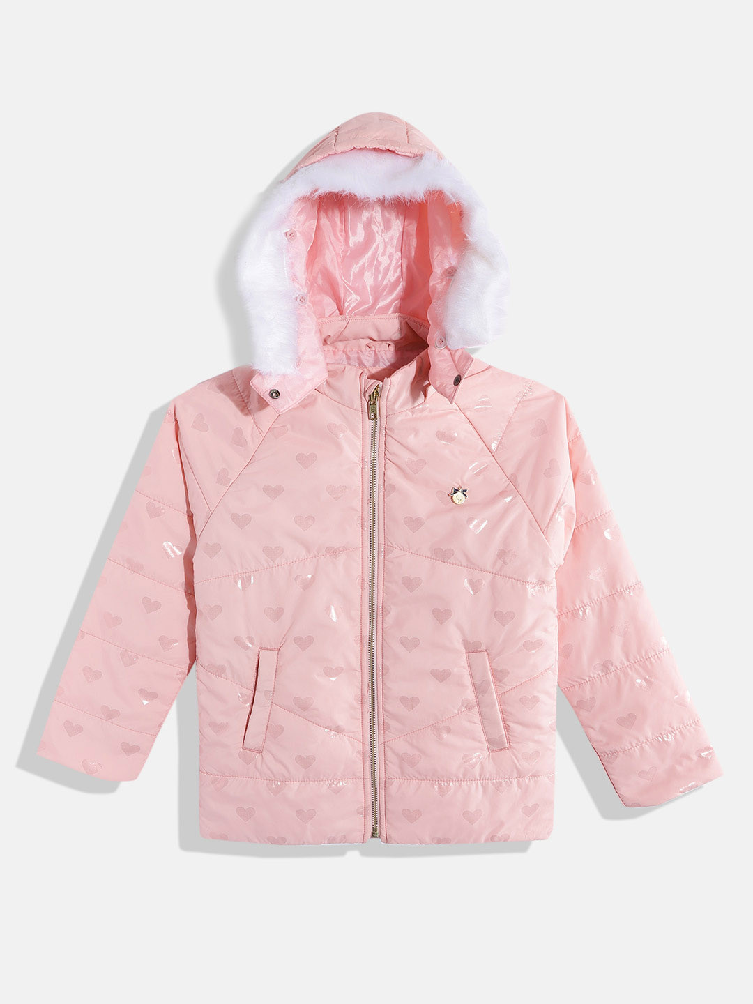 Allen Solly Junior Girls Pink Printed Padded Jacket