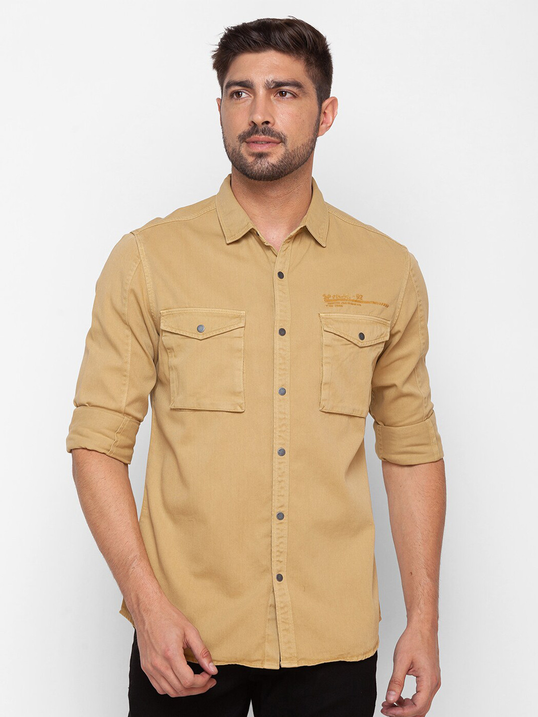 SPYKAR Men Green Slim Fit Casual Shirt