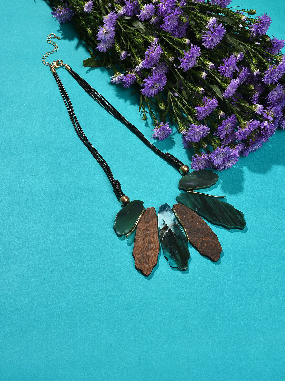 SOHI Gold-Toned & Brown Gold-Plated Necklace