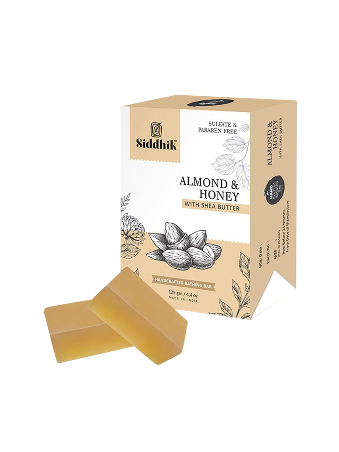Siddhik Almond & Honey Bathing Bar 125 gm/4.4 oz